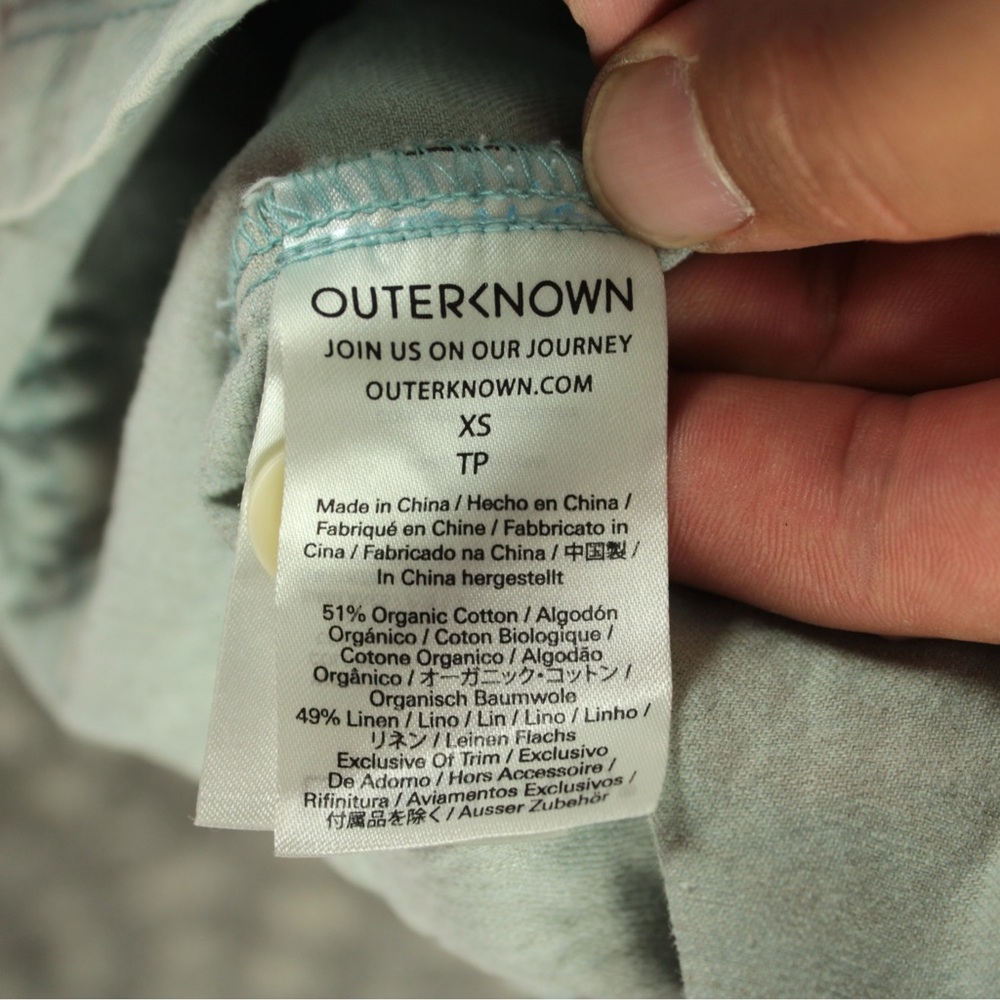 Outerknown Women Size XS Blue Denim Jumpsuit overalls Button shortalls - Picture 6 of 15